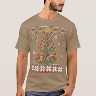 Niedliches Eichhörnchen Weihnachtsbaum Dekoration  T-Shirt