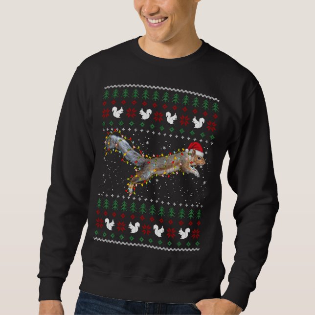Niedliches Eichhörnchen Weihnachtskraut des Weihna Sweatshirt (Vorderseite)