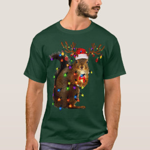 Niedliches Eichhörnchen Weihnachtsmannmütze Weihna T-Shirt