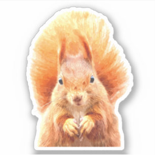 Niedliches Eichhörnchenportrait Aufkleber