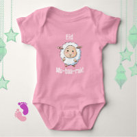 Niedliches "Eid Mubarak" Sheep Pink Baby Bodysuit