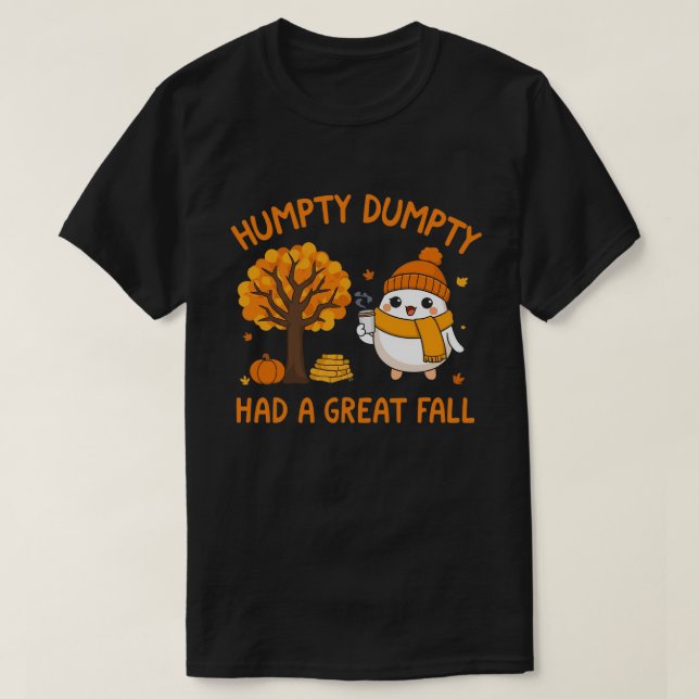 Niedliches Eierzeichen Pumpkin Herbst Illustration T-Shirt (Design vorne)
