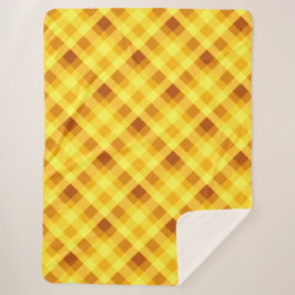 Niedliches Eigelb Gelb Kariert große Sherpa Blanka Sherpadecke