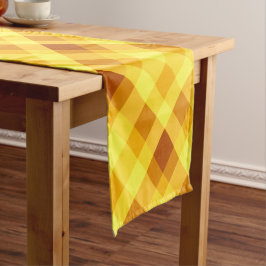 Niedliches Eigelb Gelb Kariert Kleiner Tischläufer