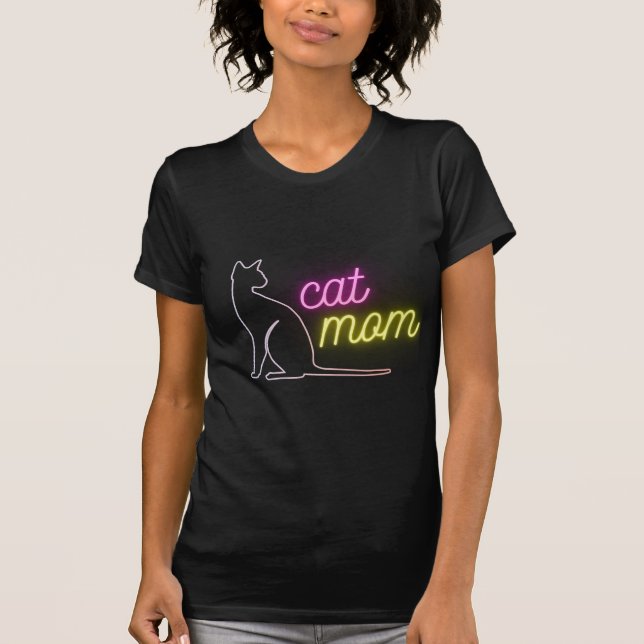 Niedliches einfaches Design Frauen schwarze Katze  T-Shirt (Vorderseite)