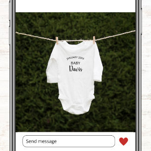 Niedliches Einfaches Foto Schwangerschaft Ankündigung