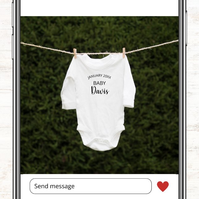 Niedliches Einfaches Foto Schwangerschaft Ankündigung (cute simple photo pregnancy announcement card winter pregnancy reveal )