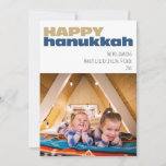 Niedliches einfaches Glück Hanukkah Custom Foto Ho Feiertagskarte<br><div class="desc">Personalisierte Niedliche Hanukkah Custom Foto Holiday Card</div>