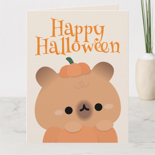 Niedliches Einfaches Halloween-Party Dankeskarte (Vorderseite)