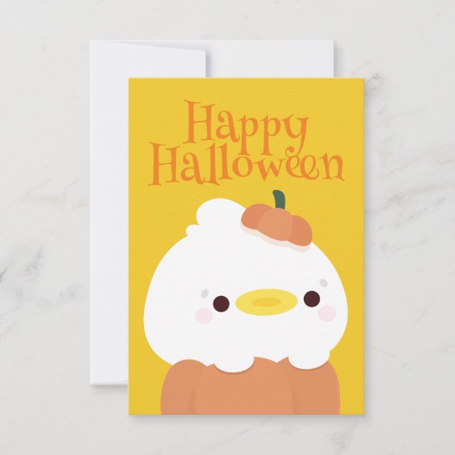 Niedliches Einfaches Halloween-Party Dankeskarte (Vorderseite)