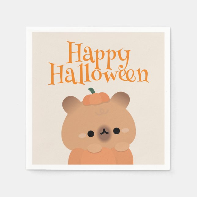 Niedliches Einfaches Halloween-Party Serviette (Vorderseite)