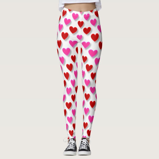 Niedliches Einfaches Herzmuster Leggings (Vorderseite)