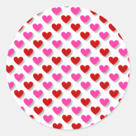 Niedliches Einfaches Herzmuster Runder Aufkleber