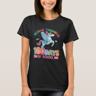 Niedliches Einhorn 100 Tage Schultage Mädchen T-Shirt