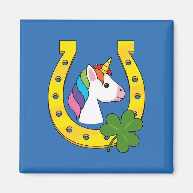 Niedliches Einhorn am St. Patrick's Day Magnet (Vorne)