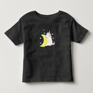 Niedliches Einhorn auf dem Mond - Custom Baby Girl Kleinkind T-shirt