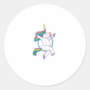 Niedliches Einhorn auf einem Luftschleier - Magisc Runder Aufkleber