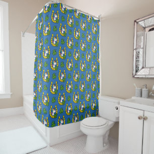 Niedliches Einhorn auf St Patrick's Day Pattern Duschvorhang