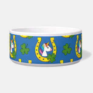 Niedliches Einhorn auf St Patrick's Day Pattern Napf