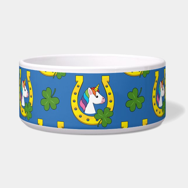 Niedliches Einhorn auf St Patrick's Day Pattern Napf (Vorderseite)