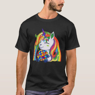 Niedliches Einhorn Autismus Bewusstsein Rainbow Ba T-Shirt