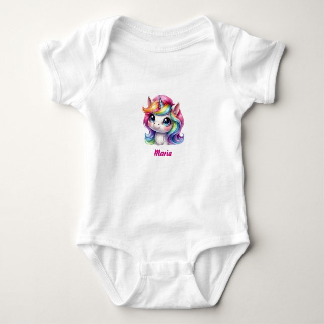 Niedliches Einhorn Baby Strampler (Vorderseite)