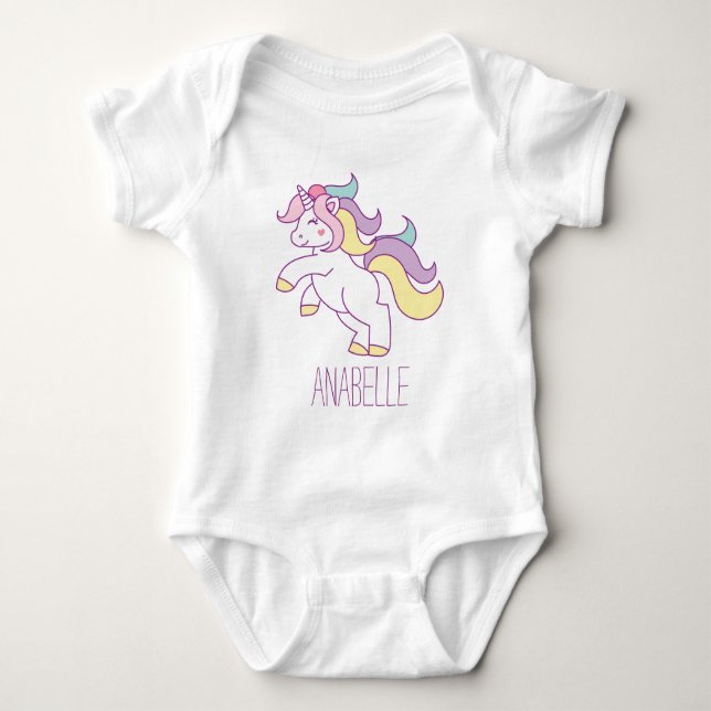 Niedliches Einhorn Baby Strampler (Vorderseite)