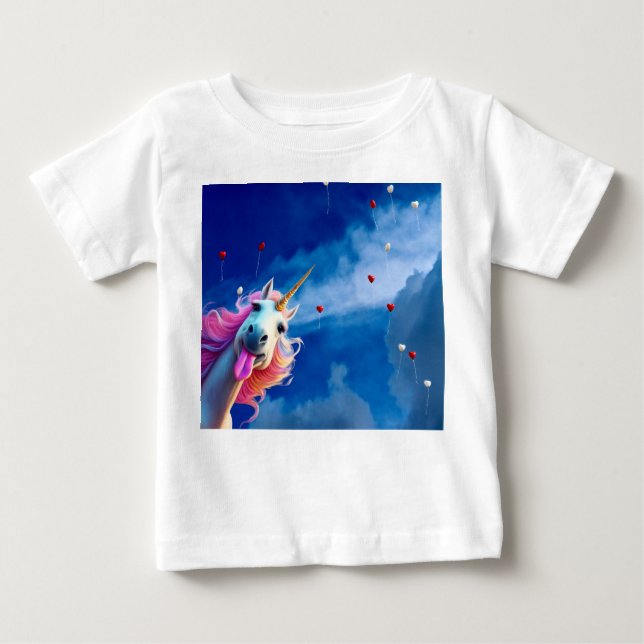 Niedliches Einhorn. Baby T-shirt (Vorderseite)