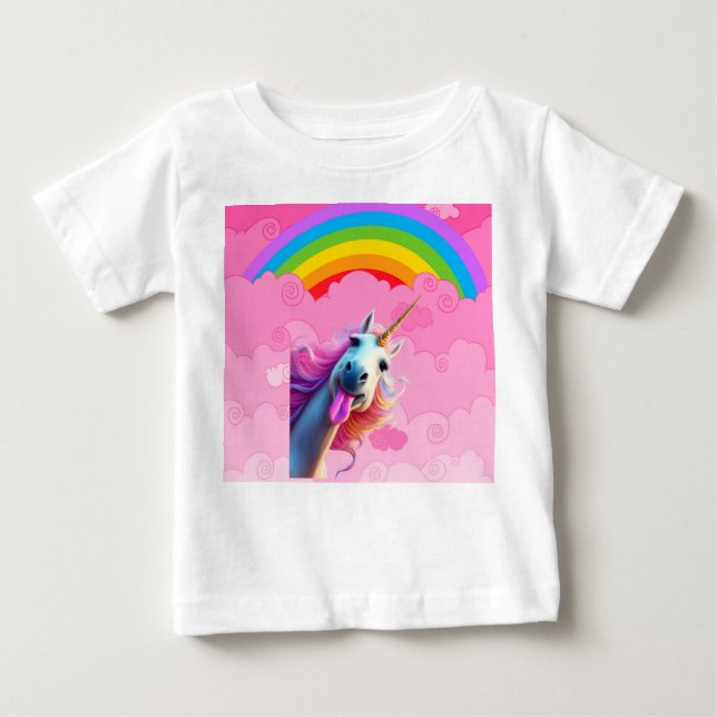 Niedliches Einhorn. Baby T-shirt (Vorderseite)