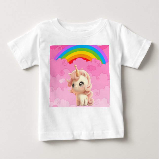Niedliches Einhorn. Baby T-shirt (Vorderseite)