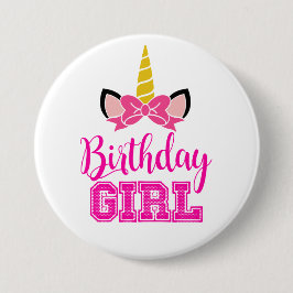 Niedliches Einhorn BIRTHDAY GIRL Button