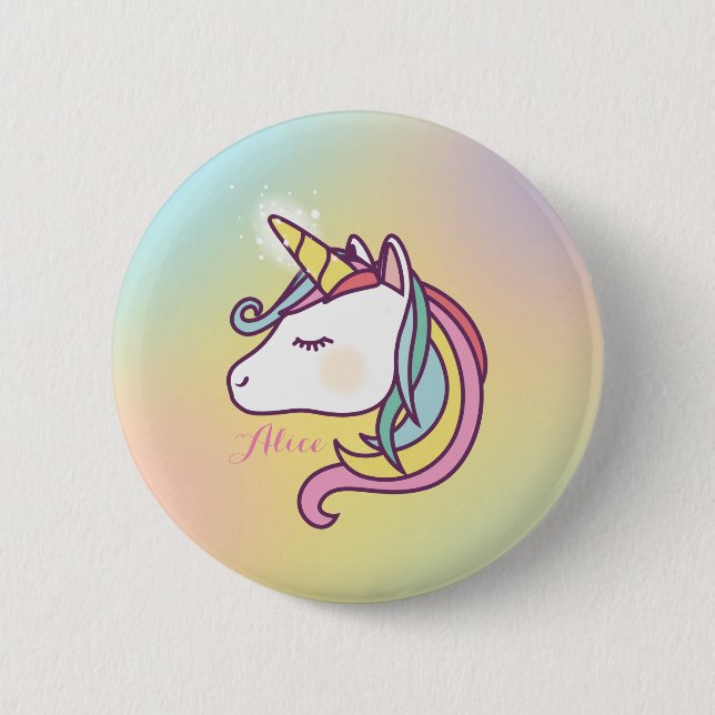 Niedliches Einhorn Button (Vorderseite)