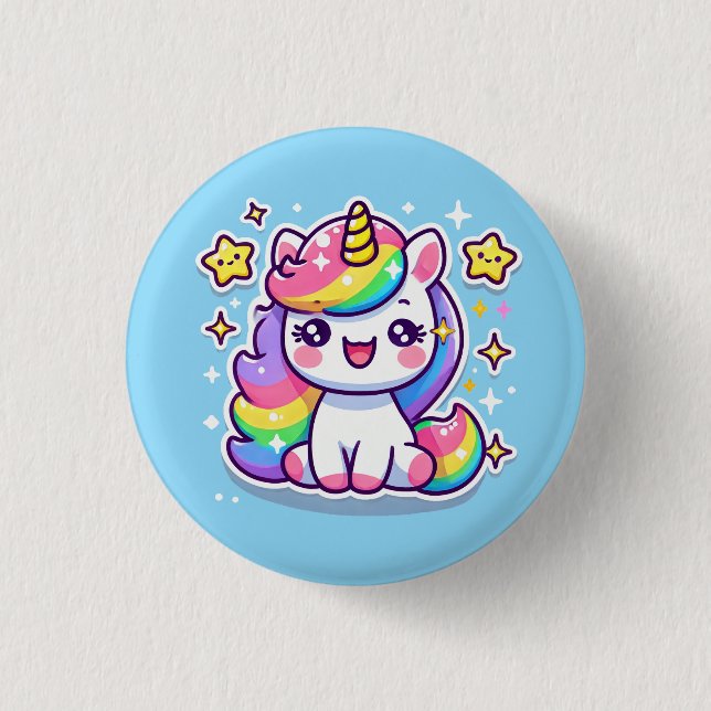 Niedliches Einhorn Button (Vorderseite)