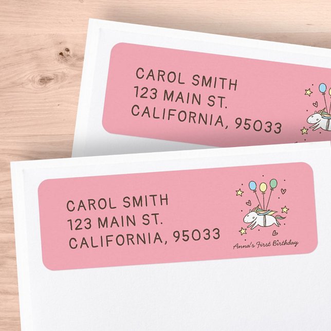 Niedliches Einhorn Fliegen auf Balloons Geburtstag (Von Creator hochgeladen)