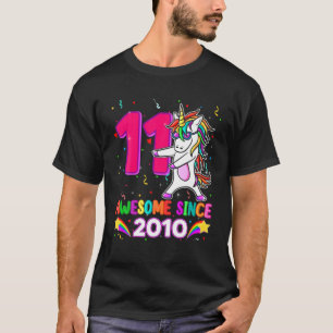Niedliches Einhorn Flossing 11. Geburtstag Geschen T-Shirt