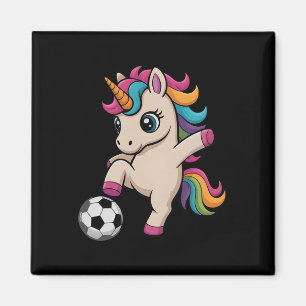 Niedliches Einhorn Fußball Nur Mädchen Das Tritt L Magnet
