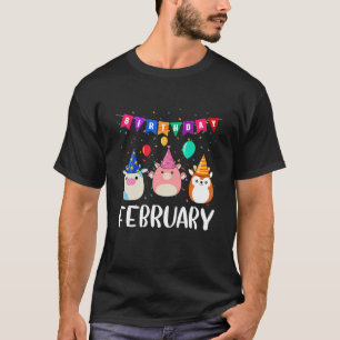 Niedliches Einhorn Geburtstag im Februar Squishmal T-Shirt