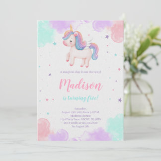 Niedliches Einhorn Geburtstag Magisches Einhorn Einladung