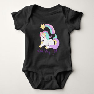 Niedliches Einhorn Geburtstagsmädchen Trendy Typog Baby Strampler