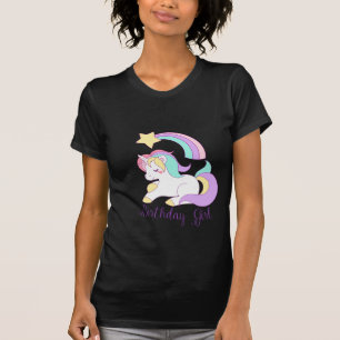 Niedliches Einhorn Geburtstagsmädchen Trendy Typog T-Shirt