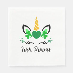 Niedliches Einhorn Gesicht Shamrock Irische Prinze Serviette