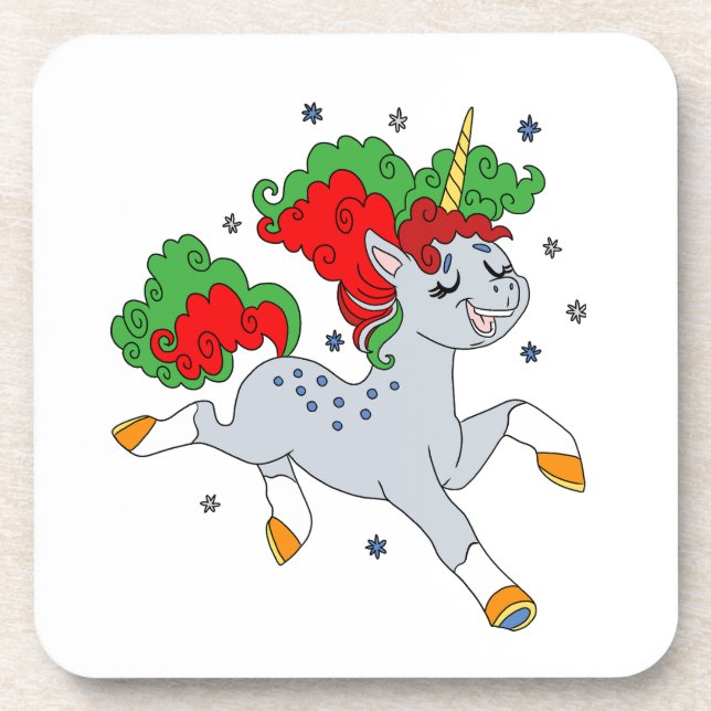 Niedliches Einhorn Getränkeuntersetzer (Vorderseite)