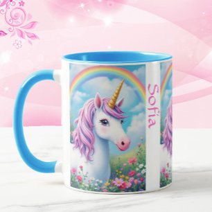 Niedliches Einhorn, Girl's Name Rosa Tee Party hin Tasse