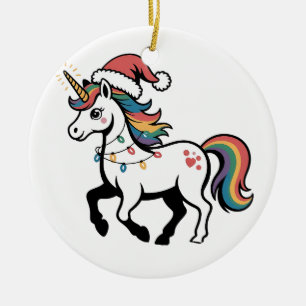 Niedliches Einhorn Hirschrecken Weihnachtslicht So Keramik Ornament