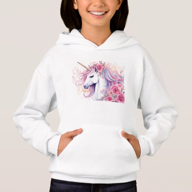 Niedliches Einhorn Hoodie (Vorderseite)