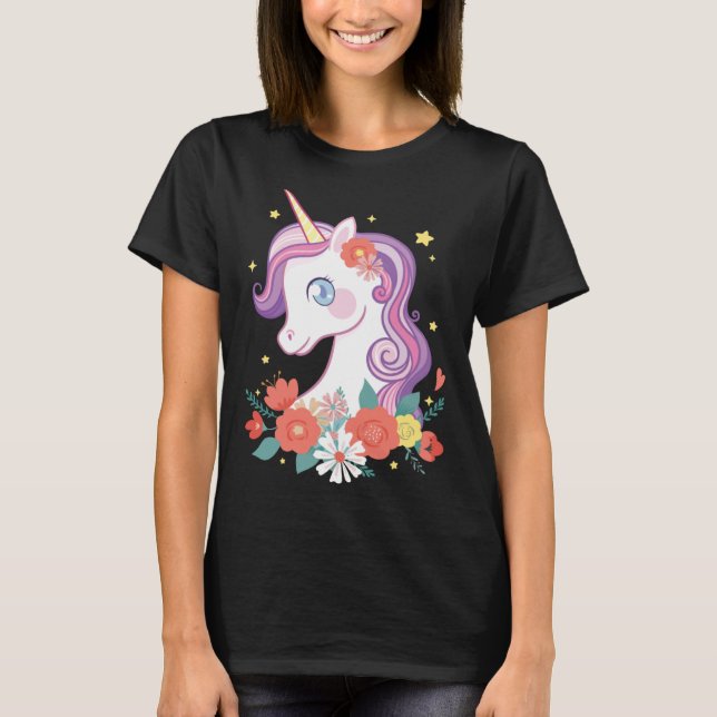 Niedliches Einhorn I Einhorn Mädchen Frauen Kinder T-Shirt (Vorderseite)
