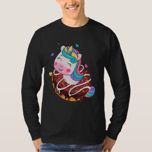 Niedliches Einhorn im Innern von Donut Donuts & Ei T-Shirt
