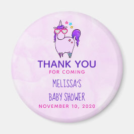 Niedliches Einhorn in herz geformter Brille Babydu Magnet