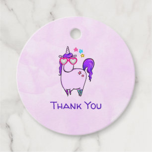Niedliches Einhorn in Herz-Shaped Brille Danke Geschenkanhänger