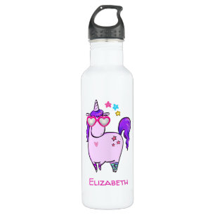 Niedliches Einhorn in Herz-Shaped-Brille Edelstahlflasche